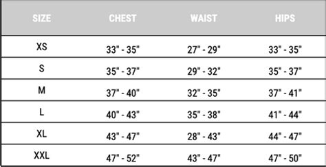 Vuori Size Chart Guide For Apparel | Culture Athletics