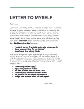 Covid Time Capsule Letter by Leah Dittmer | TPT