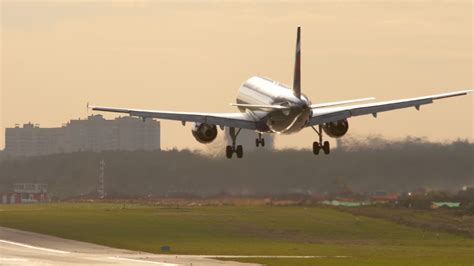 Airbus A320 airliner landing in the morning light. 8296706 Stock Video ...