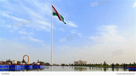 Flagpole With A Flag. Dushanbe, Tajikistan. Time L Stock video footage ...