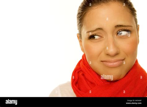 Woman with a worried face Stock Photo - Alamy