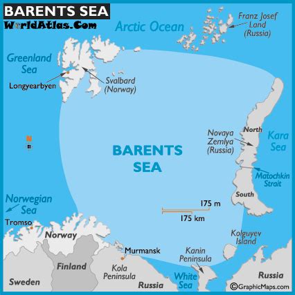 Map of Barents Sea - World Seas, Barents Sea Map Location - World Atlas