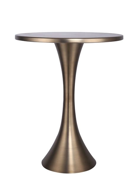 Grandview Gallery Round Metal Matte Golden Bronze Side Accent Table 24" H x 19" D - Walmart.com