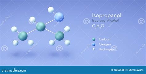 Isopropanol, Isopropyl Alcohol. Molecular Structure 3d Rendering, Structural Chemical Formula ...