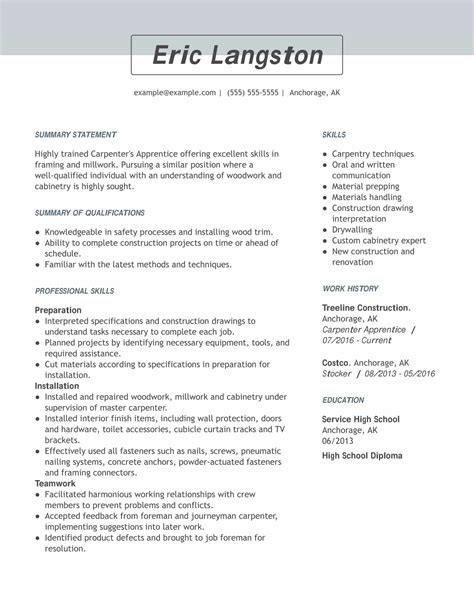 Professional Construction Resume Examples | LiveCareer