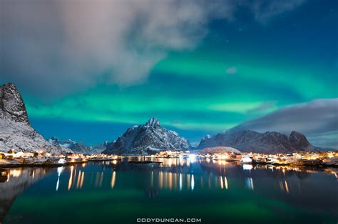 Photos of Northern Lights over Reine, Lofoten Islands, Norway | Cody ...