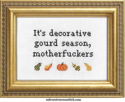 PDF: It's Decorative Gourd Season, Motherfuckers – Subversive Cross Stitch