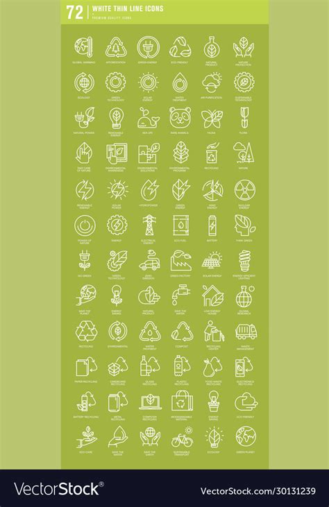 Green technology icons Royalty Free Vector Image