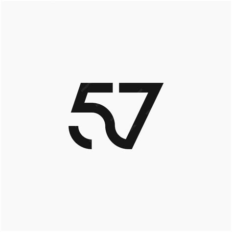 Premium Vector | 57 number fifty seven minimal logo Linked line numeric ...