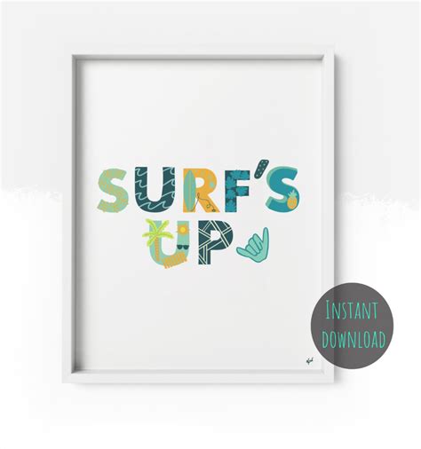 SURF'S UP Instant Download Downloadable Art Printable | Etsy | Etsy ...