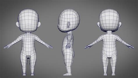 Male SD Character Base Low Poly Model 3D Model $7 - .ma .obj .fbx - Free3D