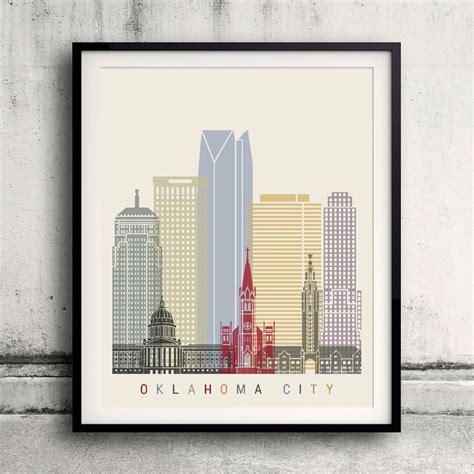 Oklahoma City Skyline Poster Fine Art Print Landmarks - Etsy