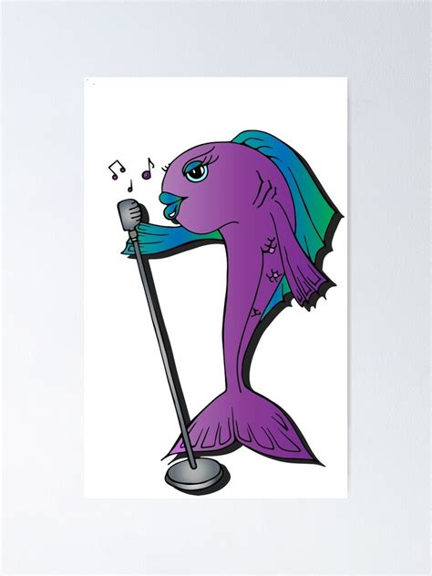 "Singing Fish - Purple" Poster for Sale by CharlieLondon | Redbubble