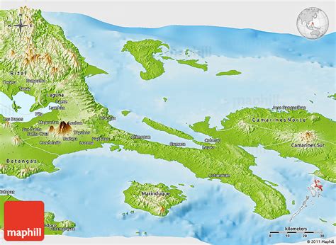 Physical Panoramic Map of Quezon