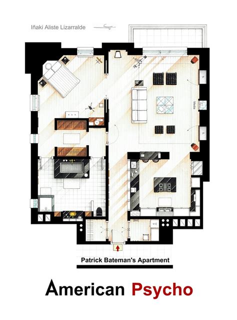 Floorplan of Patrick Bateman's Apartment From AMERICAN PSYCHO 2000 - Etsy