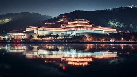 Premium AI Image | Night view of The National Palace Museum