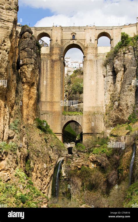 New Bridge (Spanish: Puente Nuevo) from 18th century in Ronda, southern ...