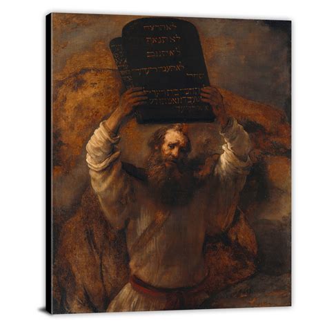 Moses with the Ten Commandments by Rembrandt, 1659 - Canvas Wrap