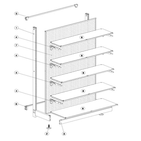 Perforated gondola shelving for retail