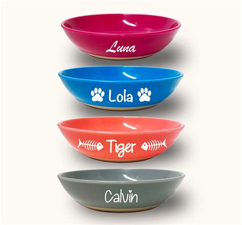 Personalized Cat Food Bowl – Custom Pet Bowl - Non-Slip Bottom Cat Bowl