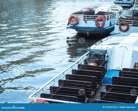 Deck of a Passenger Vessel Near the Pier Stock Image - Image of barge, deck: 101661353