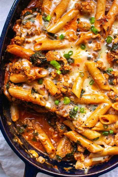 Ground Turkey Pasta Bake - iFoodReal.com