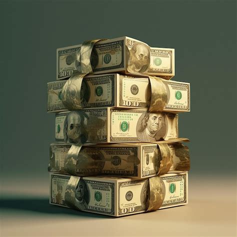 Premium AI Image | A stack of 100 dollar bills is stacked on top of ...