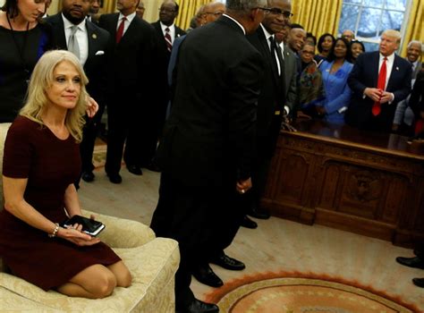 Kellyanne Conway attacked after being pictured with feet on Oval Office ...