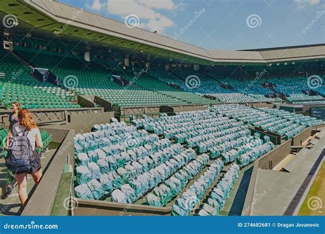 Wimbledon Tennis Stadium. Tennis Center Court with Empty Seats in ...