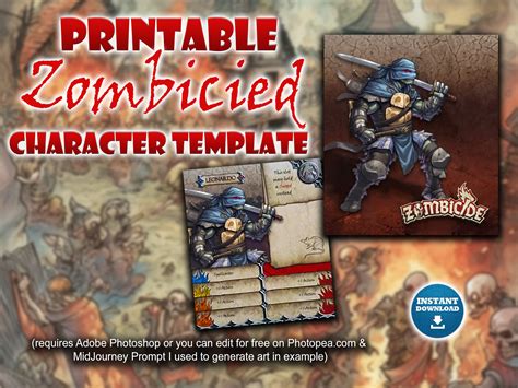 Printabe Zombicide Black Plague Customizable Character Card. - Etsy