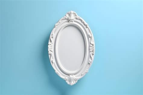 Premium Photo | A white oval frame on a blue background