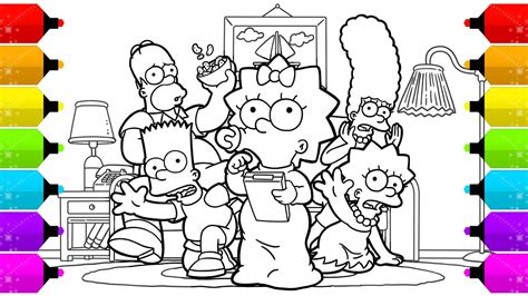 Drawing The Simpson Family Coloring Pages - YouTube