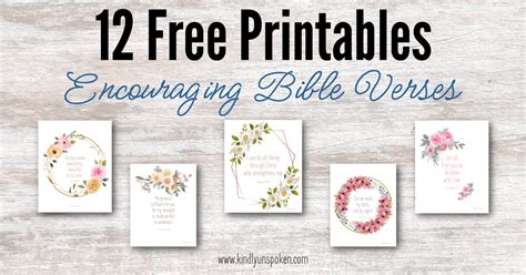 12 Encouraging Free Printable Bible Verses - Kindly Unspoken