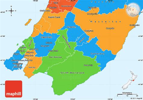 Political Simple Map of Wellington