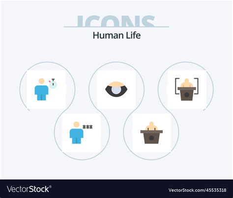 Human flat icon pack 5 icon design education Vector Image