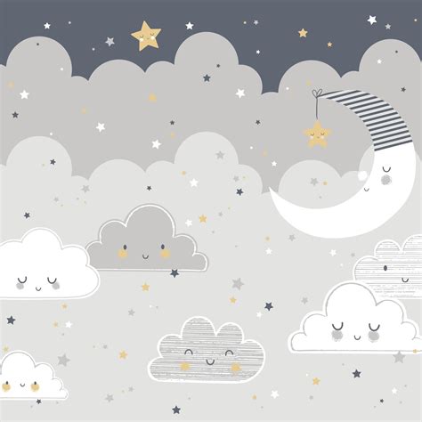 Floating Clouds Mural | Kids wallpaper, Kids bedroom wallpaper, Mural