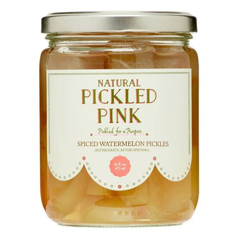 Pickled Pink Pickles, Spiced Watermelon, 16 Oz - Walmart.com - Walmart.com