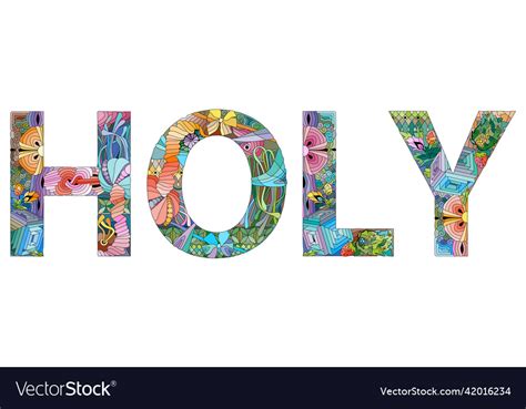 Word holy colorful isolated Royalty Free Vector Image