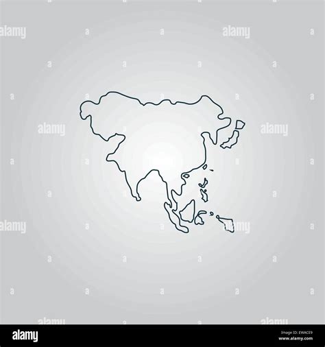 Asia map vector Stock Vector Image & Art - Alamy