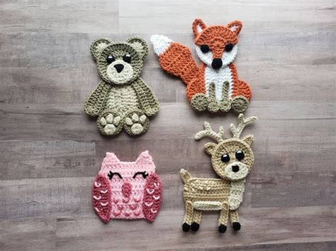 Woodland Animals Applique Pack Crochet Pattern Only Forest | Etsy