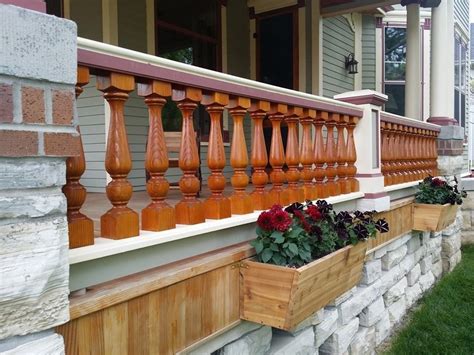 Traditional Wood Porch Spindles, Turned Cedar Balusters for Porch Railing