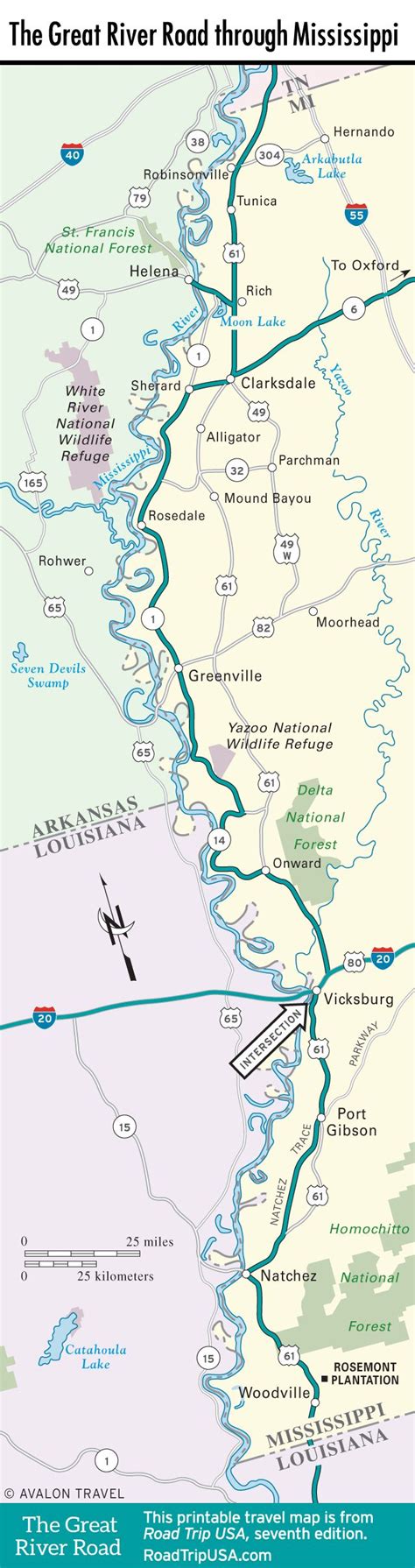 Map of the Great River Road through Mississippi. | Great river, Road trip usa, Road trip map