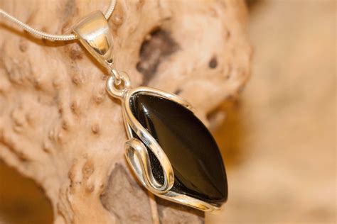 Black Onyx Pendant fitted in Sterling Silver setting. Onyx pendants. Onyx necklace, silver ...