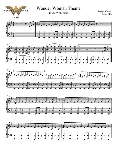 Wonder Woman Theme - Piano Solo | PDF