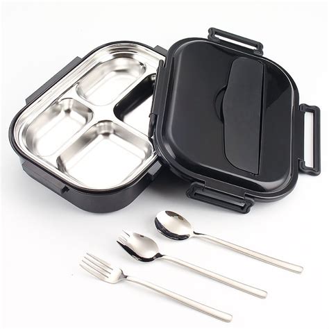 Lunch box with Stainless Steel Food Tray & Cutlery - Gift Monster