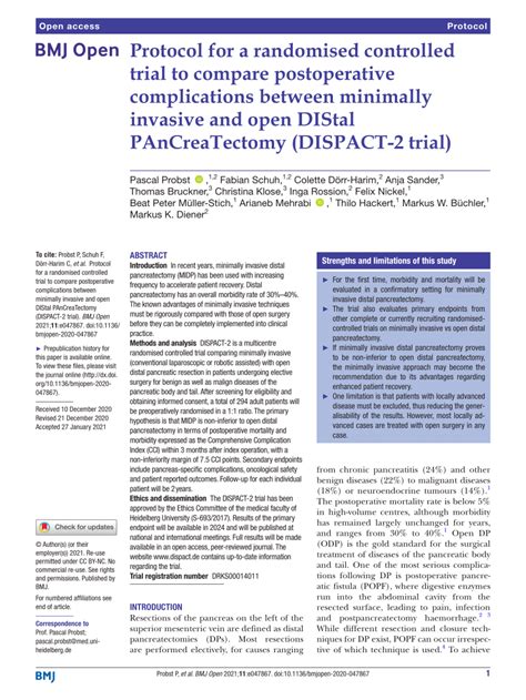 (PDF) Protocol for a randomised controlled trial to compare postoperative complications between ...