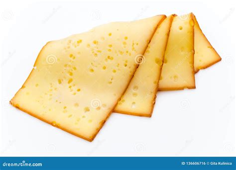 Cheese Slices Isolated on the White Background Stock Photo - Image of milk, white: 136606716