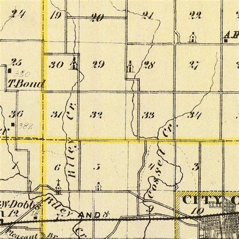 Vintage Map of Coles County Illinois, 1876 by Ted's Vintage Art