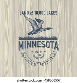 Minnesota Land 10000 Lakes Stylized Emblem Stock Vector (Royalty Free) 458686507 | Shutterstock