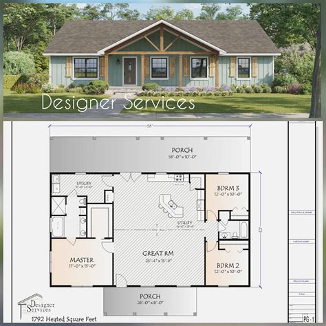 Cedar Home Plan, 1792 Square Feet - Etsy | Pole barn house plans, House ...